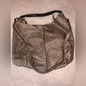 G.I.L.I. Ostrich Print Leather Hobo